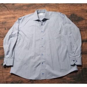 David Donahue Long Sleeve‎ Button Up Shirt Men's XL Blue